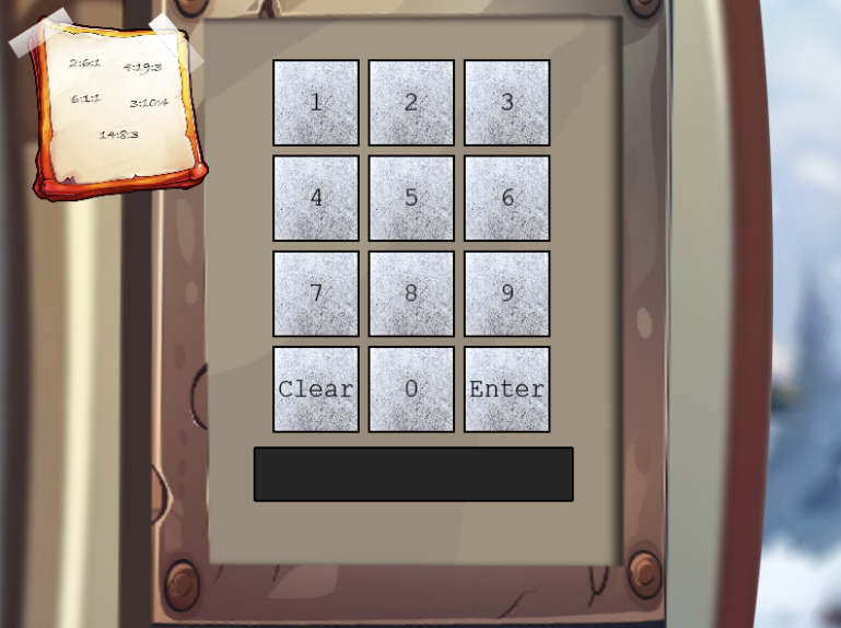 Image of the Frosty Keypad in the North Pole.