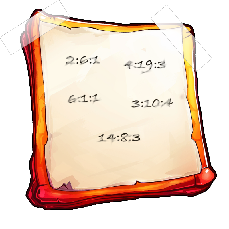 Enlarged image of the note stuck to the Frosty Keypad.