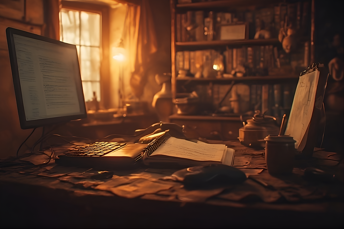 cluttered desk